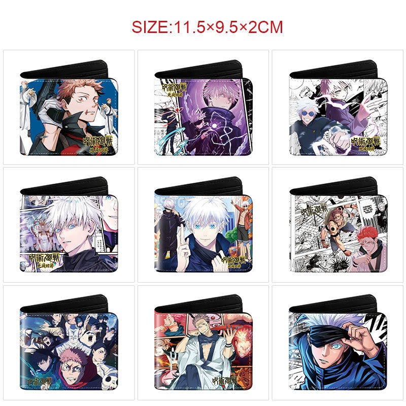 Jujutsu Kaisen Anime Wallet Printed Leather Wallet Student Large Capacity Wear-Resistant Short Folding Coin Purse