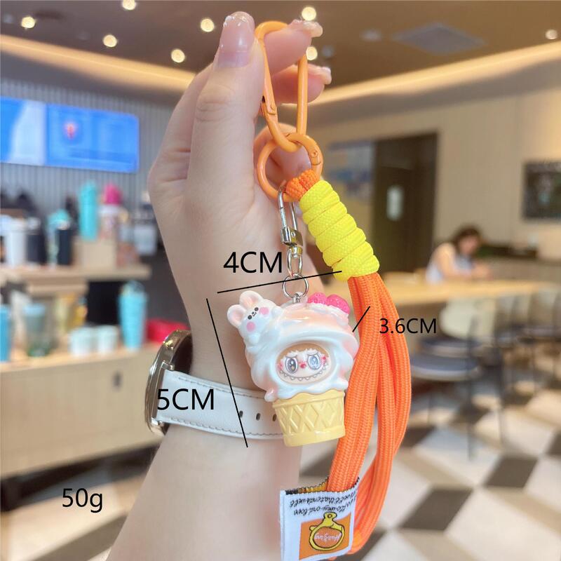 クロスボーダー樹脂コーン出っ歯ラブブかわいいキーホルダーラブブ人形バッグペンダント携帯電話小さなペンダントチェーン|undefined