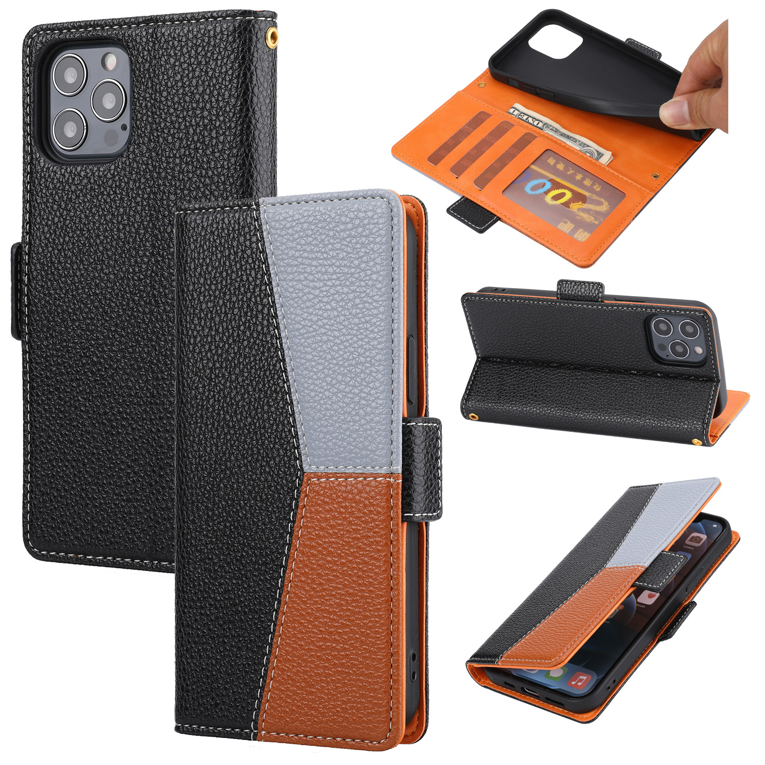 Suitable for iPhone 13 phone leather new S22 flip cover protective case, Samsung A53_voghion.com
