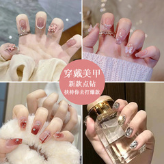 Pearl Wearable High-end Manicure Nails Removable Bow Fake Nail Patch Handmade Wearable Nails Wholesale