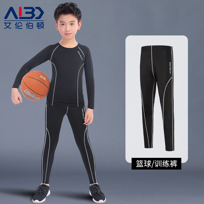 Pantalones de entrenamiento apretados para niños primavera alta velocidad elástica secos pantones de baloncesto transpirables niñas ropa de fútbol inferior