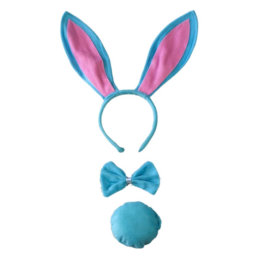 Actividad padre-hijo accesorios de rendimiento orejas de conejo diadema para niños diadema animal orejas de conejo grandes conjunto de tres piezas al por mayor