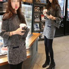跨境秋冬季新款女装显瘦两件套套装裙子毛呢连衣裙长袖上衣呢子短