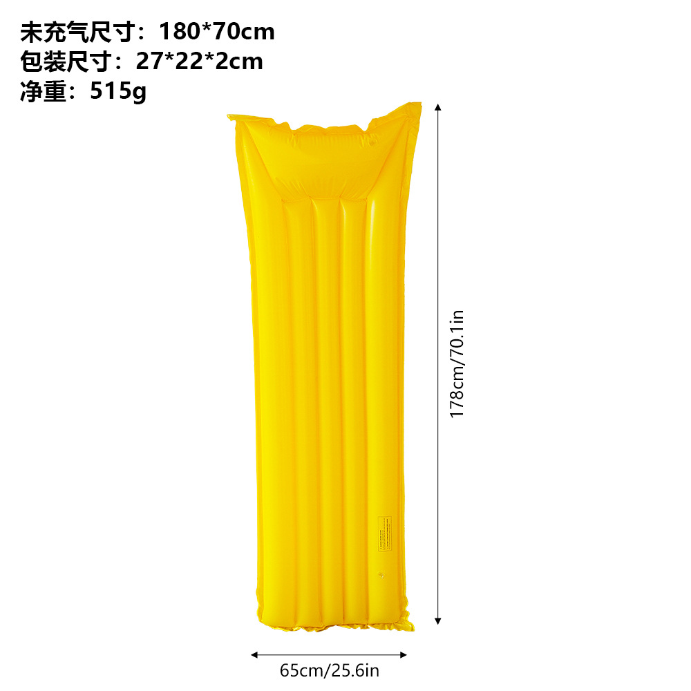 Color transfronterizo fila flotante inflable en stock plegable cama flotante inflable reclinable piscina agua cama de agua inflable