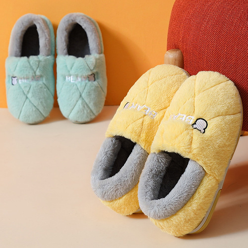 Winter cotton slippers for men with heel cotton shoes for home couples indoor non-slip warm home furry slippers for women wholesale