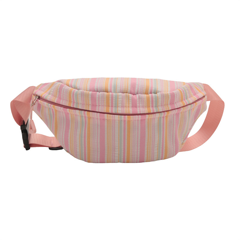Bolso de cintura a rayas verticales japonesas inns lindos, frescos y simples, bolso de mochila, bolso de pecho para chicas