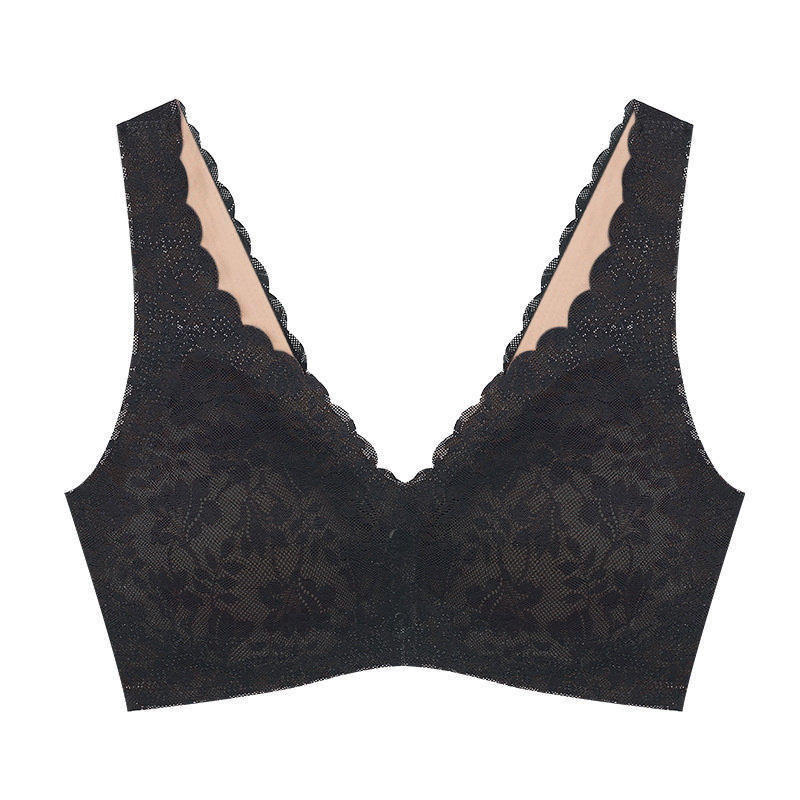 Pequeño delfín ropa interior sin marcas de mujer mostrando pecho pequeño encaje delgado se reúne para colgar el pecho fijo taza chaleco cabina sostén de mujer