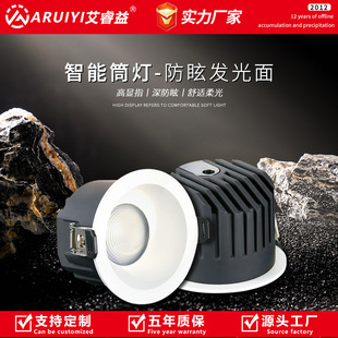 Intelligent Dimmable Downlight Led Ceiling Light Embedded Living Room Full Spectrum Eye Protection Downlight Deep Cup Anti-Glare Aisle Light