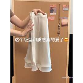 2026年休闲风通勤缎面A字半身裙女修身显瘦百搭中长裙高级贵气感