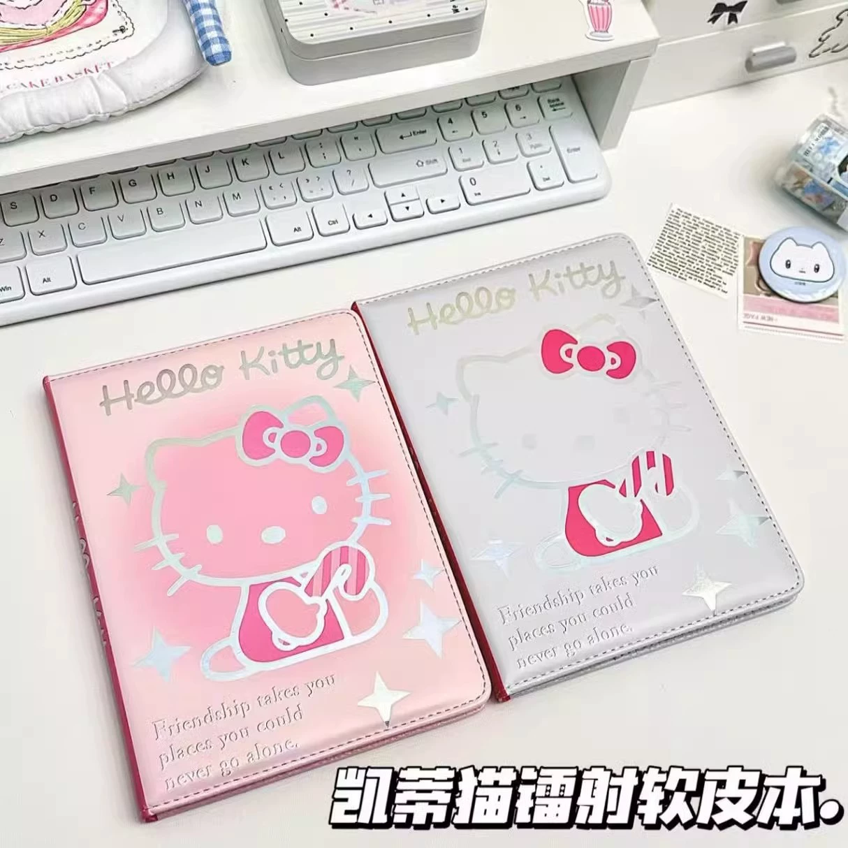 Hello kitty, high quality cute laptop, polyurethane notebook, increased thickness