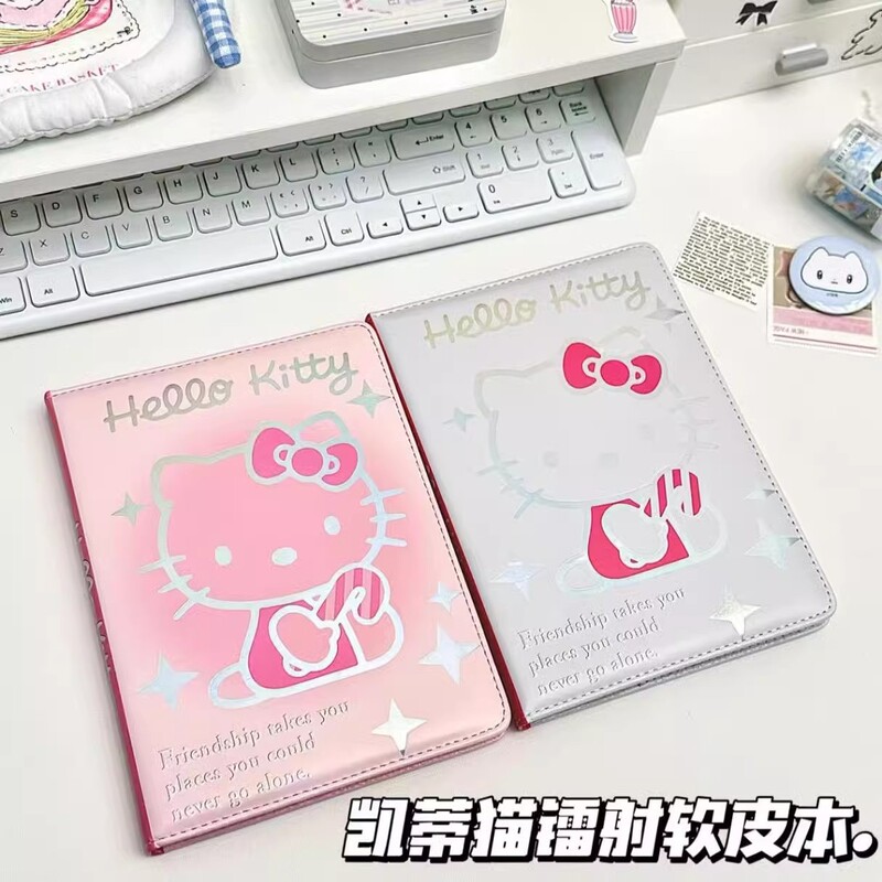 Kt Notebook with High Aesthetic Appeal, Cute Laser Hello Kitty Diary, A5 Notepad with Pu Color Pages and Thickened Pages