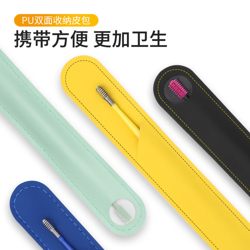 Double-headed spiral silicone ear scoop set stainless steel Japanese 360 ​​children's earwax removal ear cleaning tool