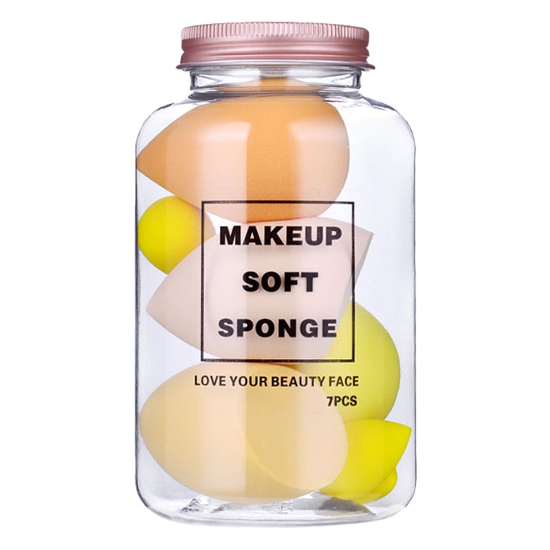 Botella flotante de belleza huevo traje de relleno de polvo puff 7 Paquete de espuma cojín de aire grande BB herramientas de maquillaje esponja maquillaje huevo