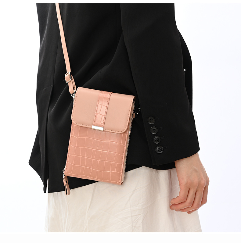 Bolso de las mujeres 2023 nuevo cinturón hebilla bolsa cubierta bolso de las mujeres cocodrilo patrón billetera multifuncional mini bolso del teléfono