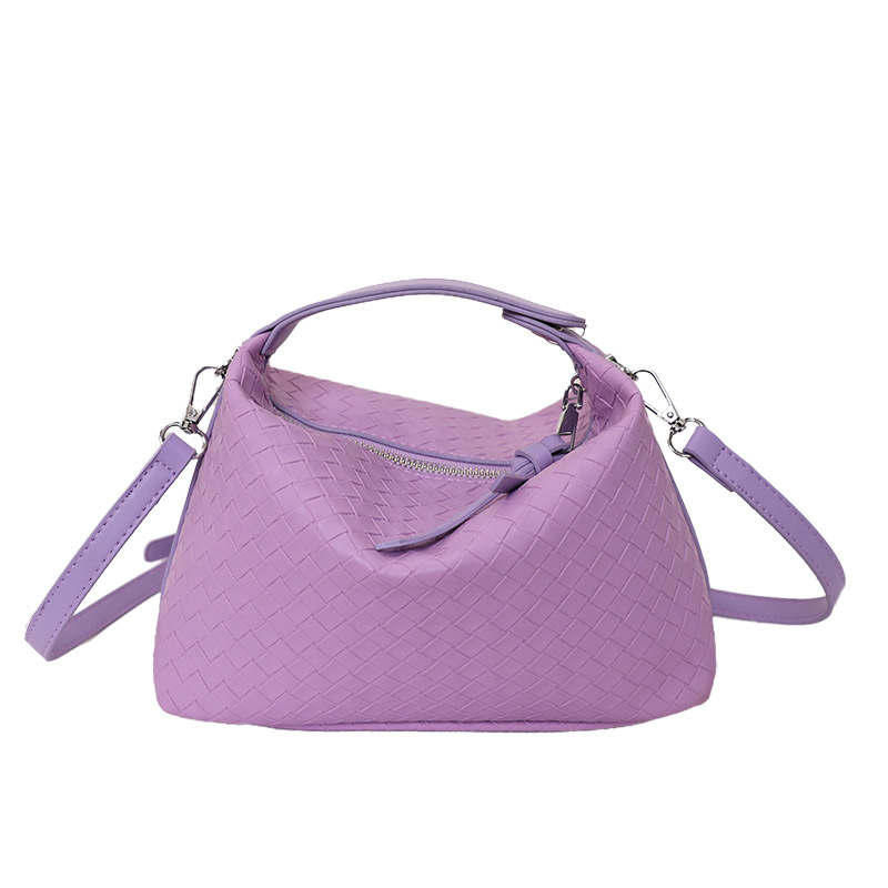 Nicho trenzado bolso de cubo para mujeres 2026 verano nuevo bolso de hombro portátil bolso de gran capacidad diaria
