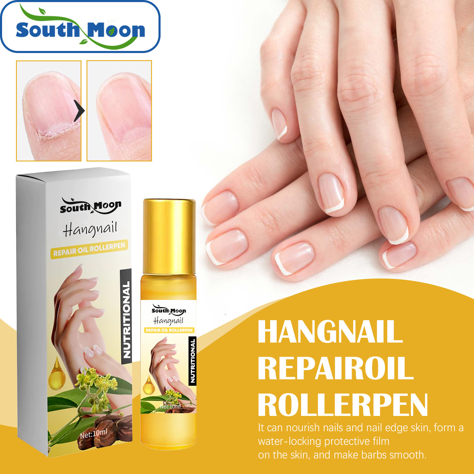 Nagel South Moon Reparatur Fingerspitze Anti-Verleumdung glänzendes Öl, Reparatur von Keratin, graue Nägel, und Glättung ing s,_voghion.com
