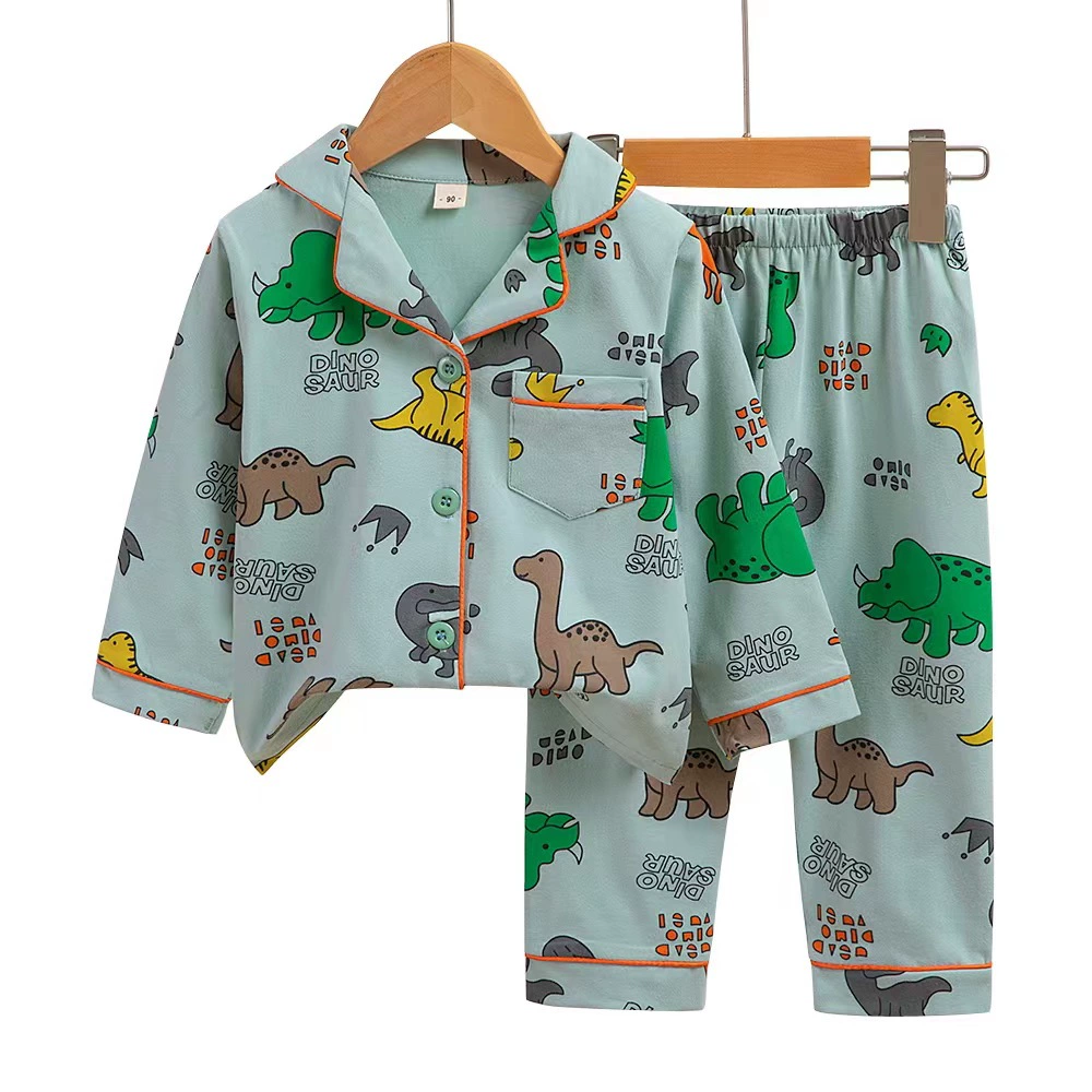Children's long-sleeve, pijama, set, cardigan, cartoon trousers, children's clothing