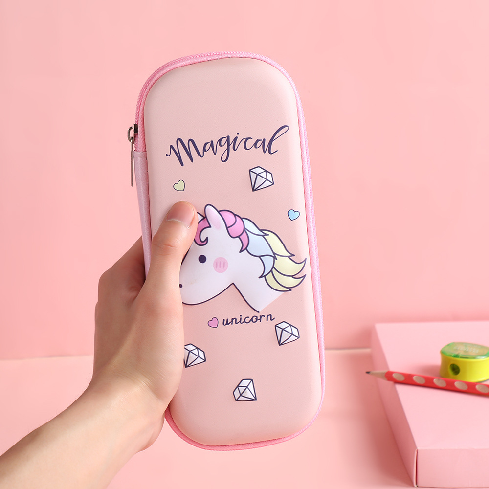 Caja de papelería de dibujos animados, niños lindos, estudiantes, niños y niñas, bolsa de papelería, caja de lápices de gran capacidad, bolsa de lápices tridimensional al por mayor