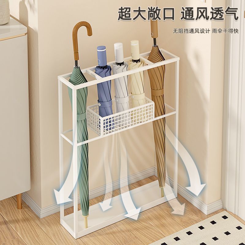 雨伞收纳架家用门口置物架放伞办公室商用入户门后雨伞桶沥水架子|undefined