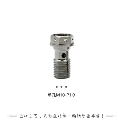 Tc4 Titanium Alloy M10 Single and Double Hole Motorcycle Car Oil Pipe Oil Drain Caliper Screw Factory Store (Other brake systems) - single-hole-m10-p10