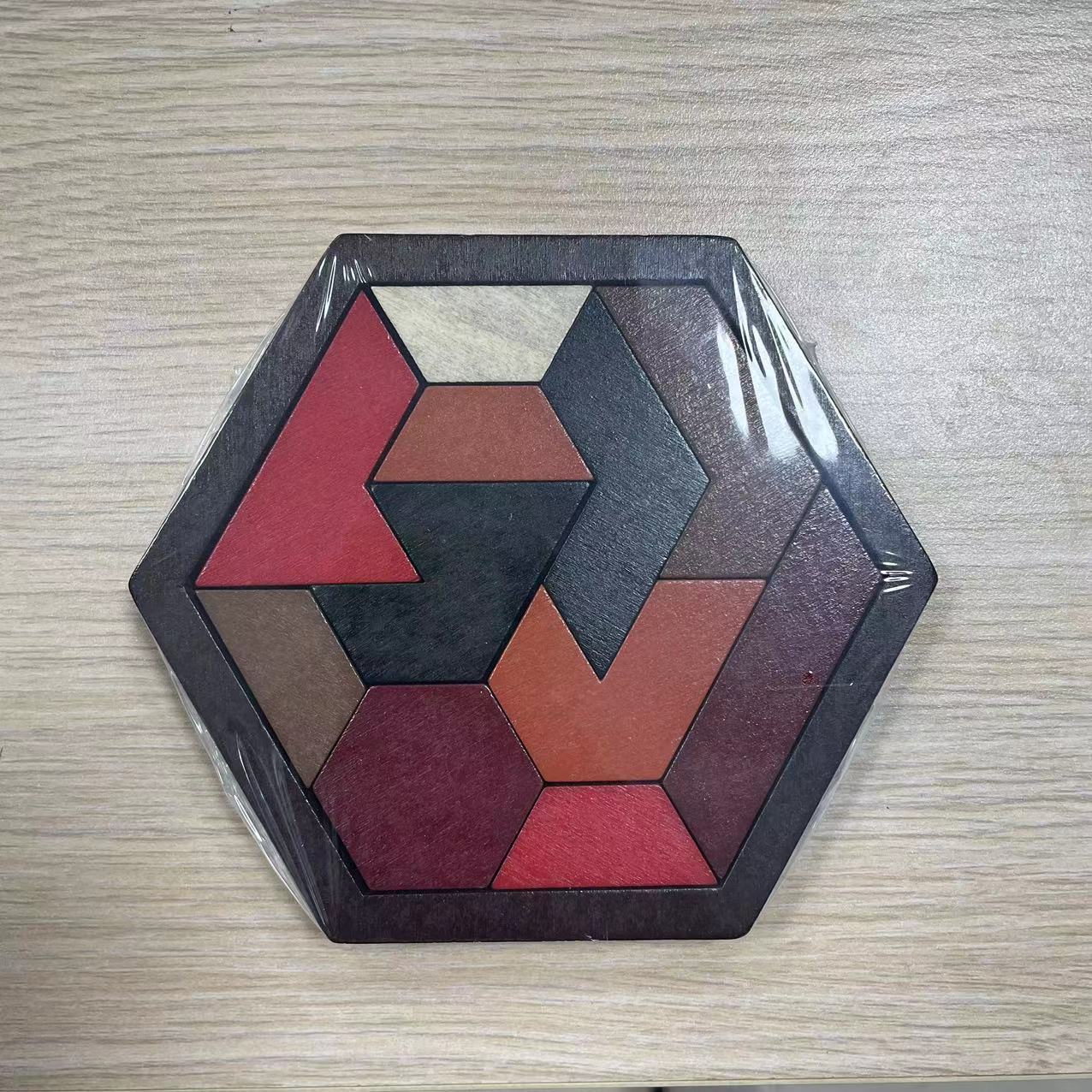 Rompecabezas de educación temprana para niños de madera entrenamiento de pensamiento lógico panal rompecabezas hexagonal diversión variedad rompecabezas juguete