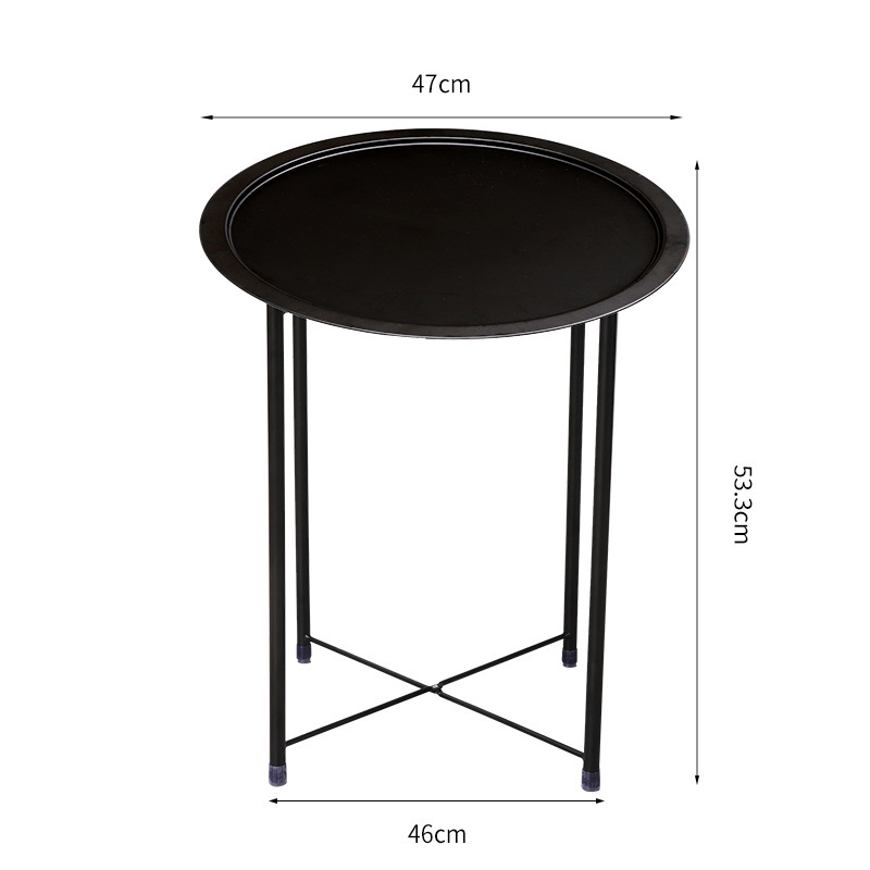 Mesa de centro plegable nórdica, dormitorio, mesita de noche, sofá de hierro forjado, mesa lateral, balcón, mini minimalista creativo, pequeña mesa redonda al por mayor