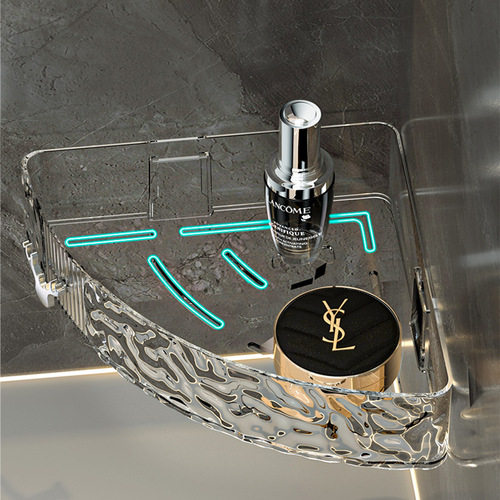Light luxury water corrugated storage rack glacier pattern bathroom kitchen sink storage rack wall hanging storage corner tripod