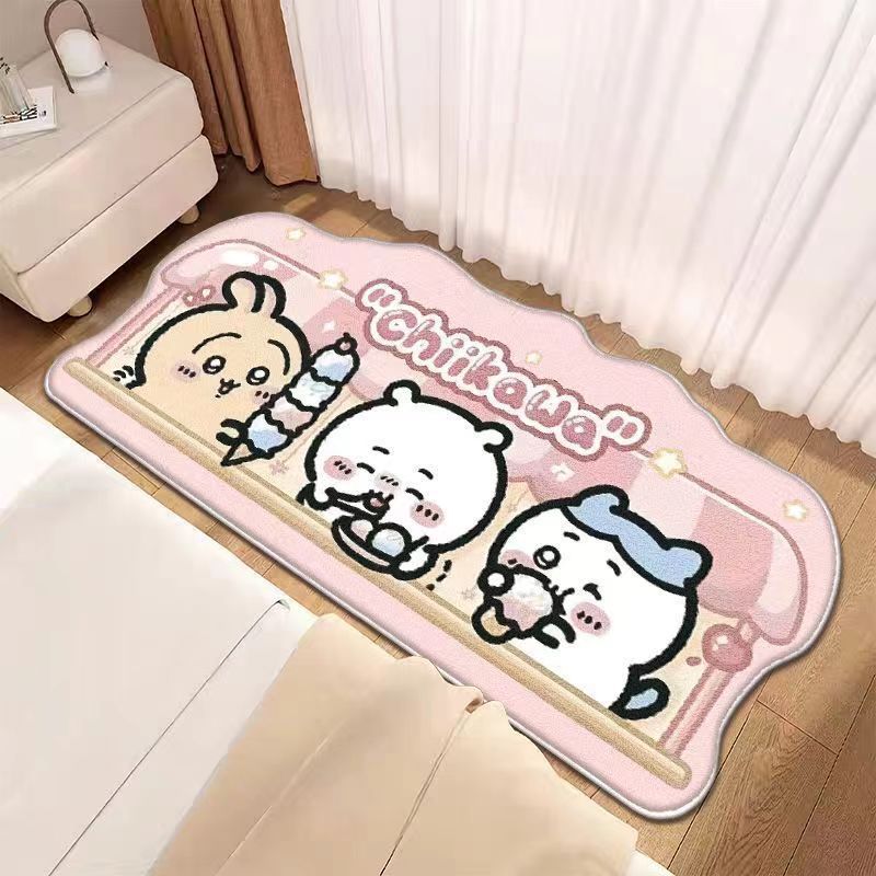 模造カシミヤカーペット、寝室のベッドサイドブランケット、かわいい漫画の厚みのある柔らかいカーペット、リビングルームの汚れにくいお手入れが簡単なコーヒーテーブルブランケット|undefined