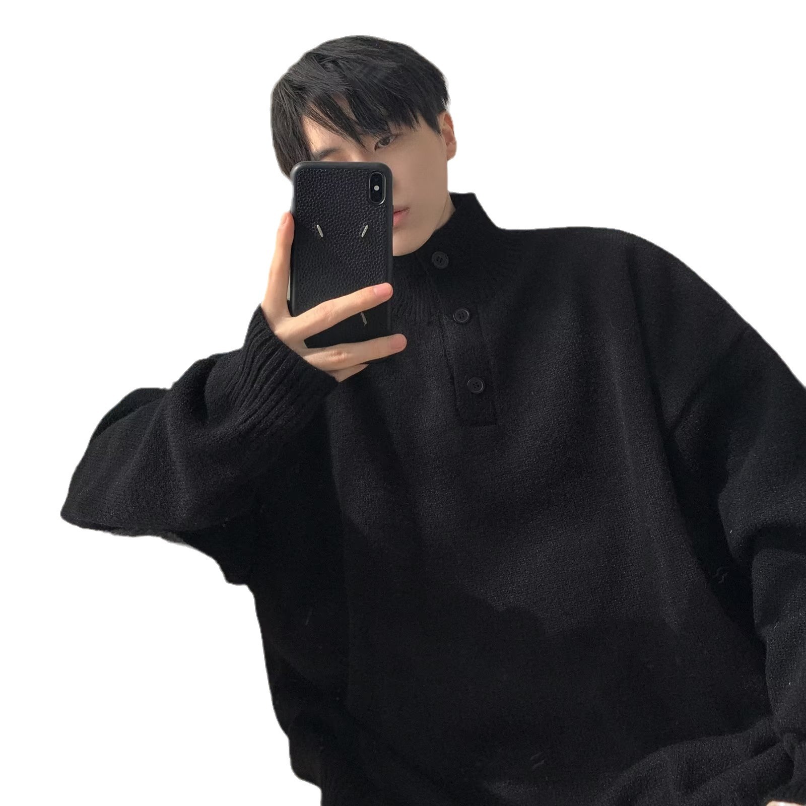 Otoño e invierno suéter grueso para hombres tendencia coreana suéter de punto japonés suelto invierno ins estilo Hong Kong abrigo de suéter perezoso