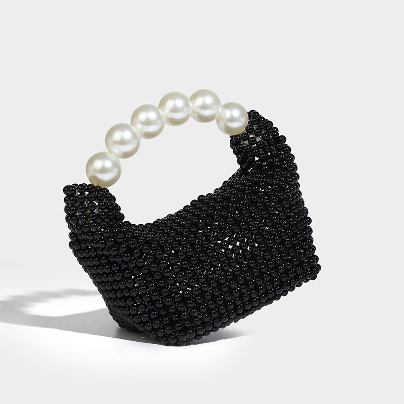 Perlina in stile francese Ins con design cavo, dolce ragazza versatile perla tenuta in mano, croce diagonale a spalla singola intrecciata a mano_voghion.com