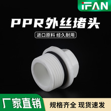 ppr堵头4分外丝堵试压配件免生料带25外牙塑料六角堵头给水管闷头