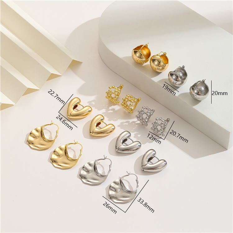 Fashion Heart Shape Copper Earrings 1 Pair