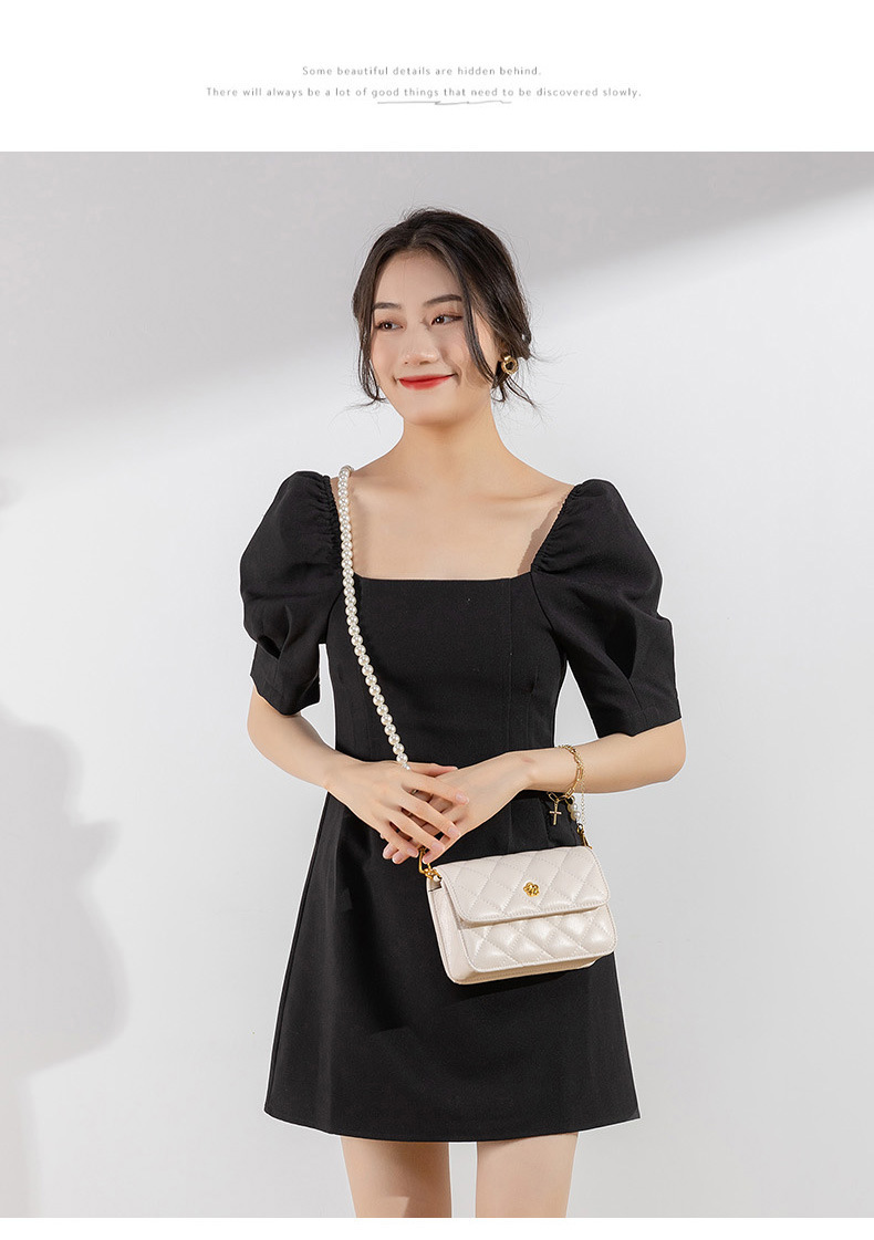Túi đeo chéo nữ dây xích ngọc trai họa tiết kim cương giả cao cấp — Cỡ nhỏ màu trắng, Cỡ lớn màu trắng, Cỡ nhỏ màu đen, Cỡ lớn màu đen chi tiết 9