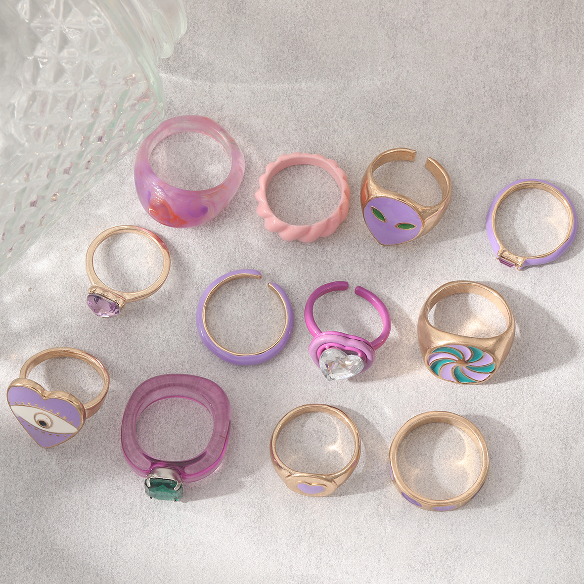 Enamel Design Simple Style Classic Style Heart Shape Zinc Alloy Enamel Women's Rings
