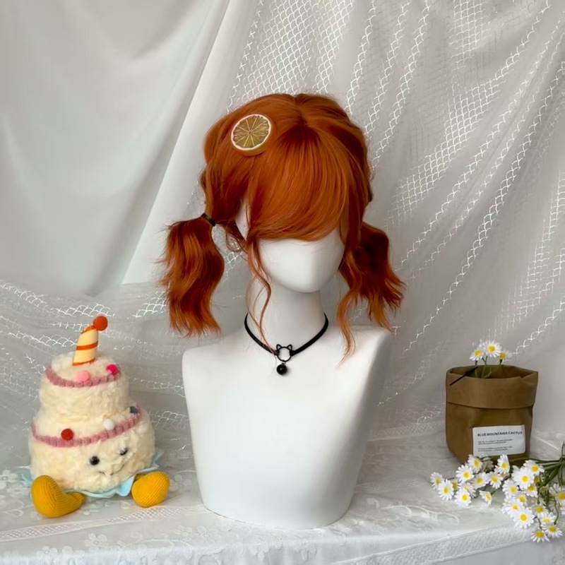 【脏橘卷卷】日系Lolita橘色假发女短发doll复古蛋蛋卷少萝全头套|undefined