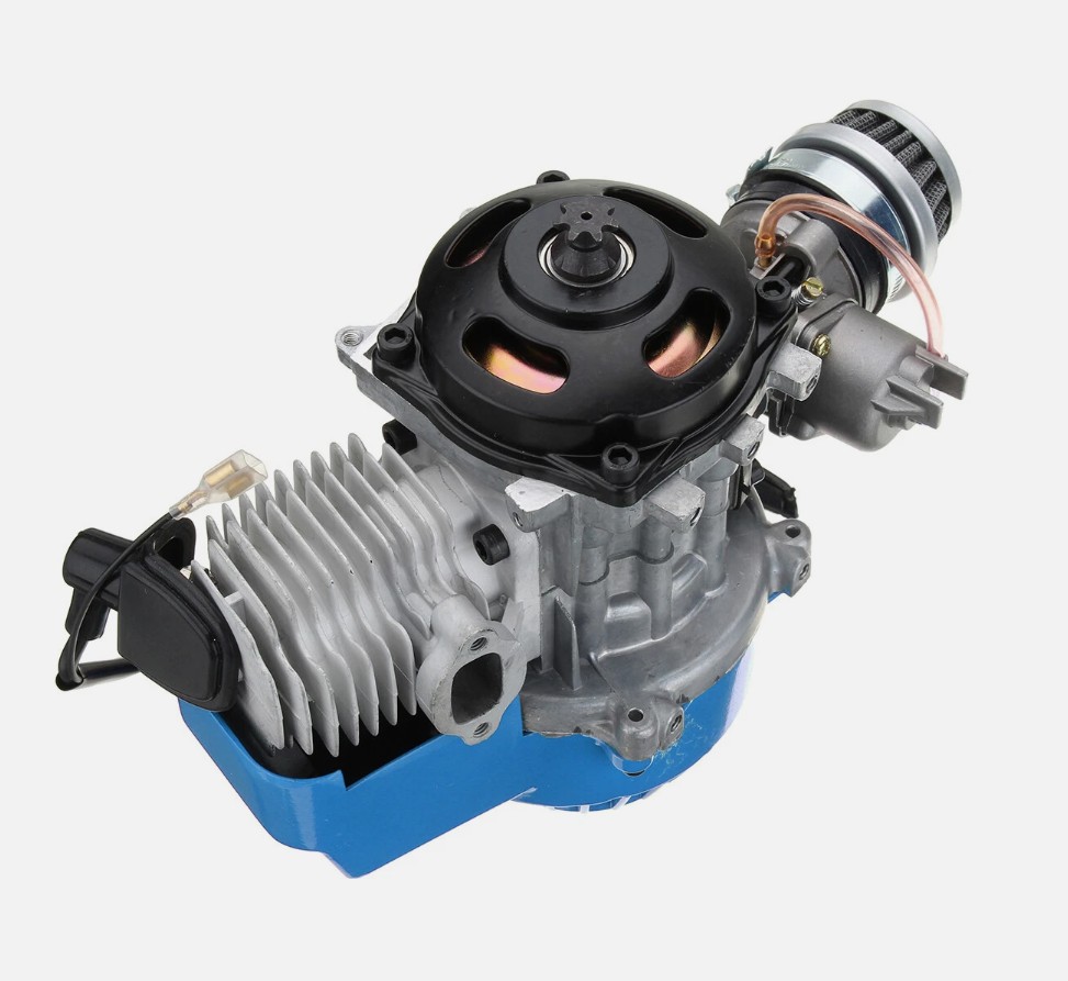 Mini Motorcycle Atv Beach Bike Accessories Two-Stroke 47/49Cc Hand-Pull Start Engine Gasoline Engine Blue