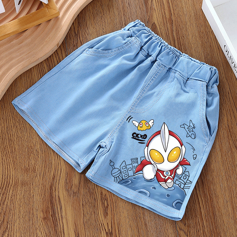 Tencel denim shorts, summer style, 2026 new arrival, boys' and girls' summer casual thin five-point pants.