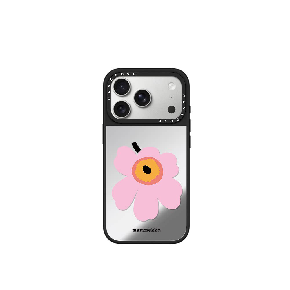 北欧风花卉印花适用iPhone16promax手机壳15pro镜面防摔14清新17