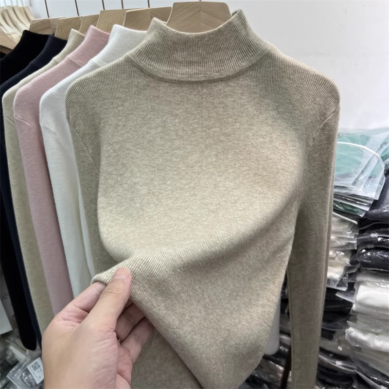 210g Weight Long Sleeve Sleeve Length Pullovers Placket Type Polyester Fabric Type Regular Top Length Sweater Tops Type Daily Occasion High Neck Neckline Slim Fit Type Stripe Pattern Winter, Autumn Season Women's Gender Elegant Style Wholesale Women's Elegant Stripe Long Sleeve Sweaters & Cardigans 4