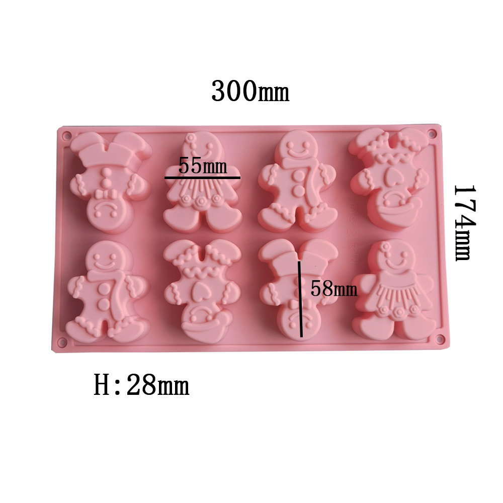 8 muñecos de nieve 76 molde de silicona pastel helado pudín molde de postre jabón utensilios