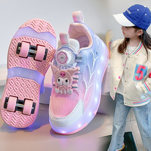 Heelys Shoes for Girls, Kidsren's Roller Shoes, Kidsren's Flash Light Shoes, 2025 Spring and Autum New Style, Medium and Large Kidsren's Roller Skates for Men