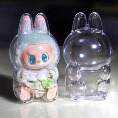 LABUBU二代座りパーティー透明保護カバー人形防塵カバー子供服着て泡マット