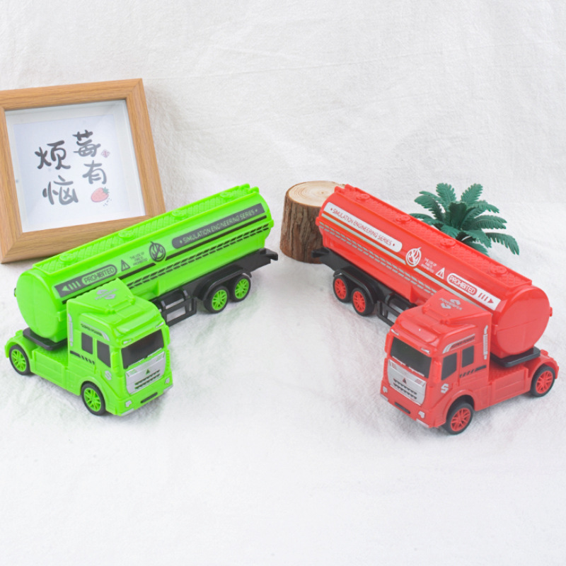 Juguetes para niños camión cisterna deslizante niño camión pesado semi-colgante modelo de transporte automóvil adornos regalos al por mayor