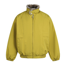 姜绿色美式座山雕加厚立领棉服男女2025冬季潮牌情侣保暖粉色棉衣