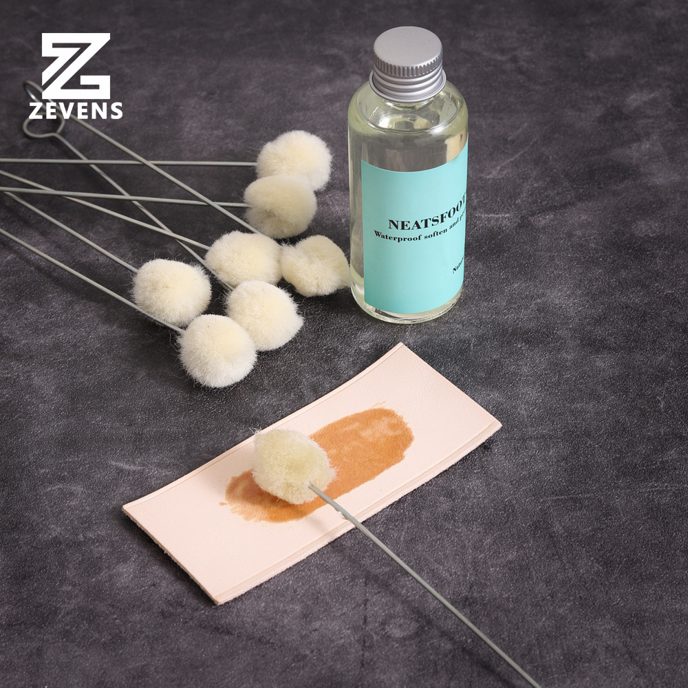 Wool ball brush Dye coloring Bed skin edge treatment Handmade DIY leather treatment tool coloring Wool ball 2