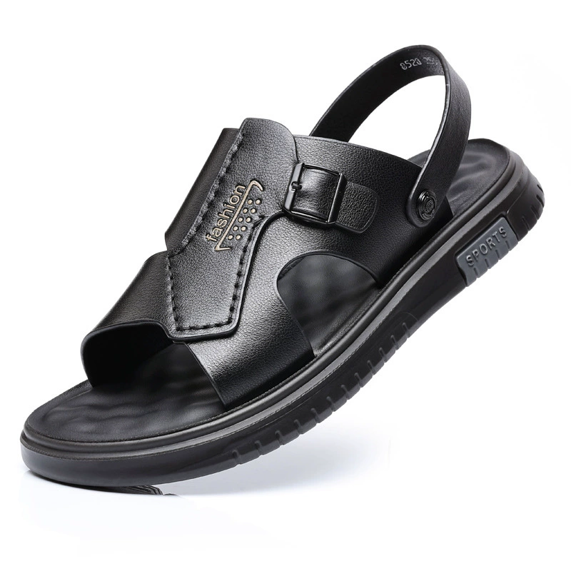 Men's summer sandals, wear-resistant leather beach footwear, beach slippers