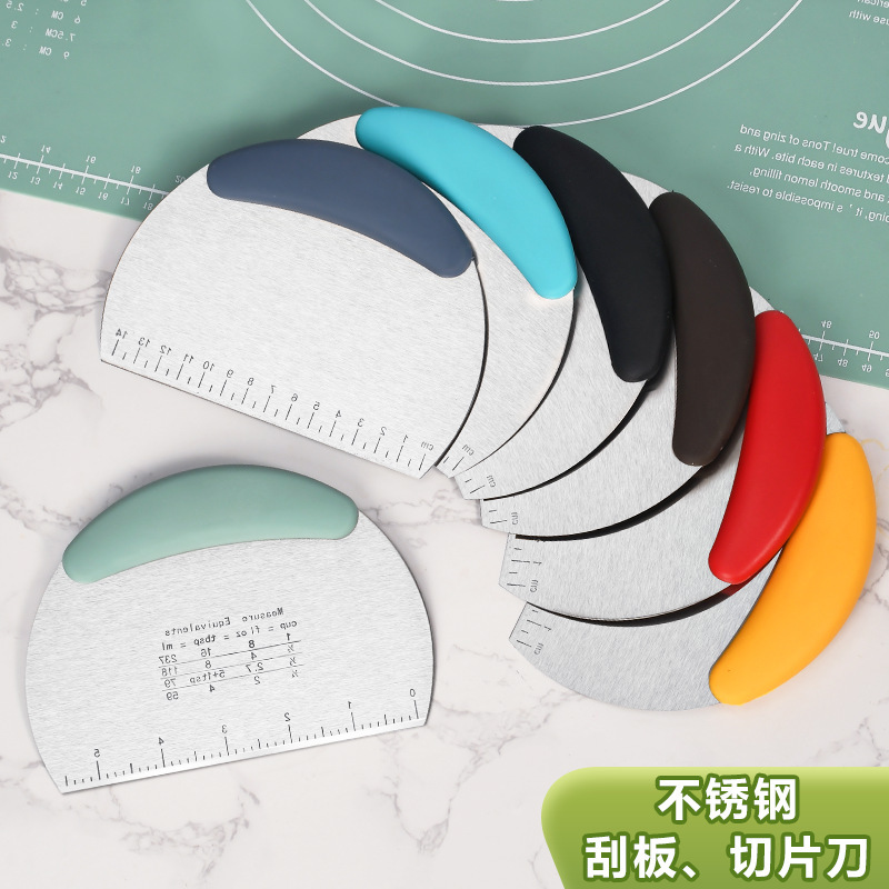 直供不锈钢切面刀家用带刻度肠粉馒头手擀面烘焙抹刮刀切面板|undefined