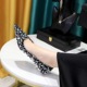 237-21 Korean version new fashionable and elegant banquet glittering sequin women's shoes with a shallow cut pointed toe and a shiny crystal single shoe in the middle heel