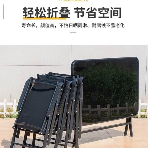 Folding table and chair set outdoor cafe wrought iron balcony garden portable courtyard tea shop chair wholesale