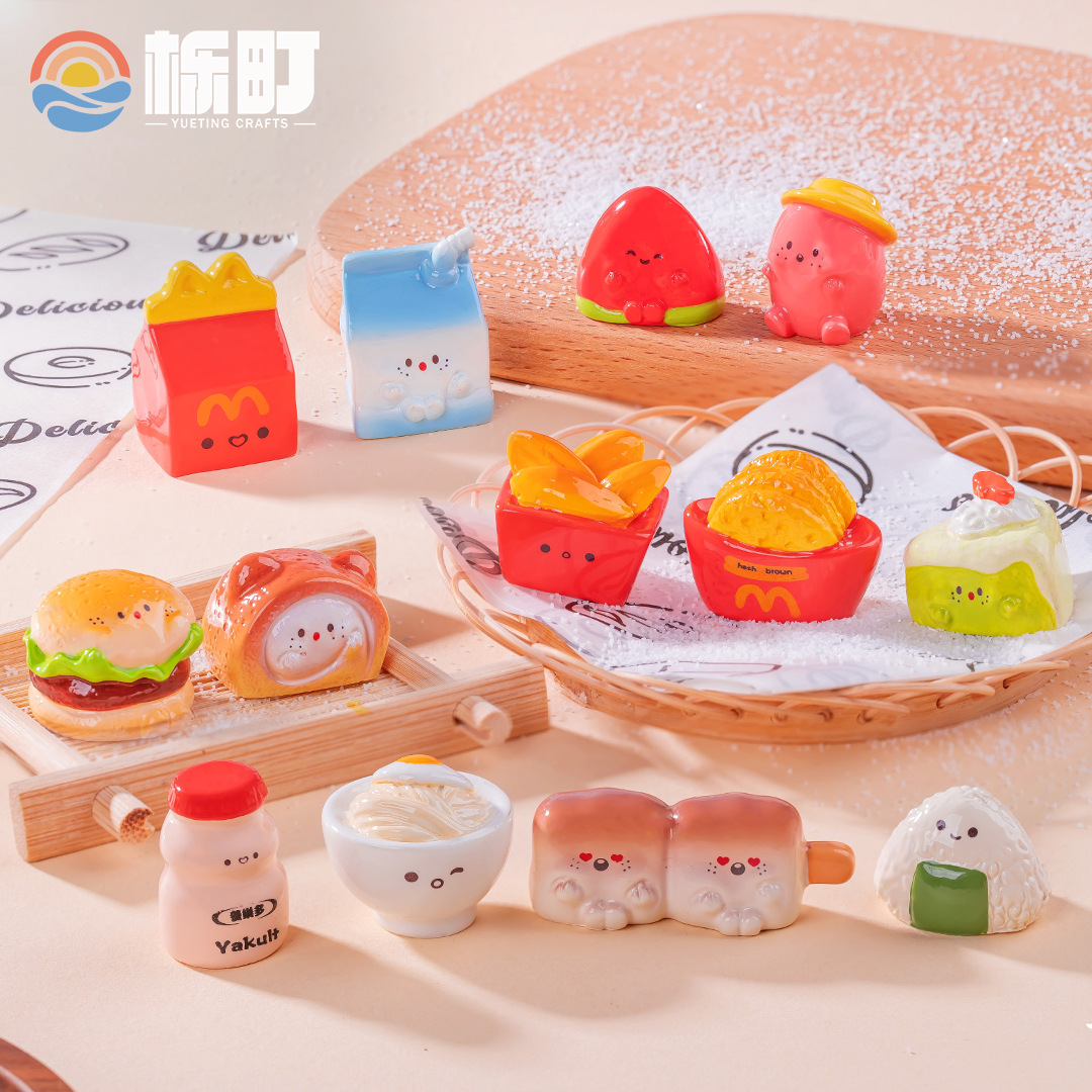 새로운 창조적 인 만화 음식 및 장난감 인형 집 마이크로 풍경 diy 장식 액세서리 소형 미니 장식품